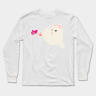 Cat and Butterfly Long Sleeve T-Shirt